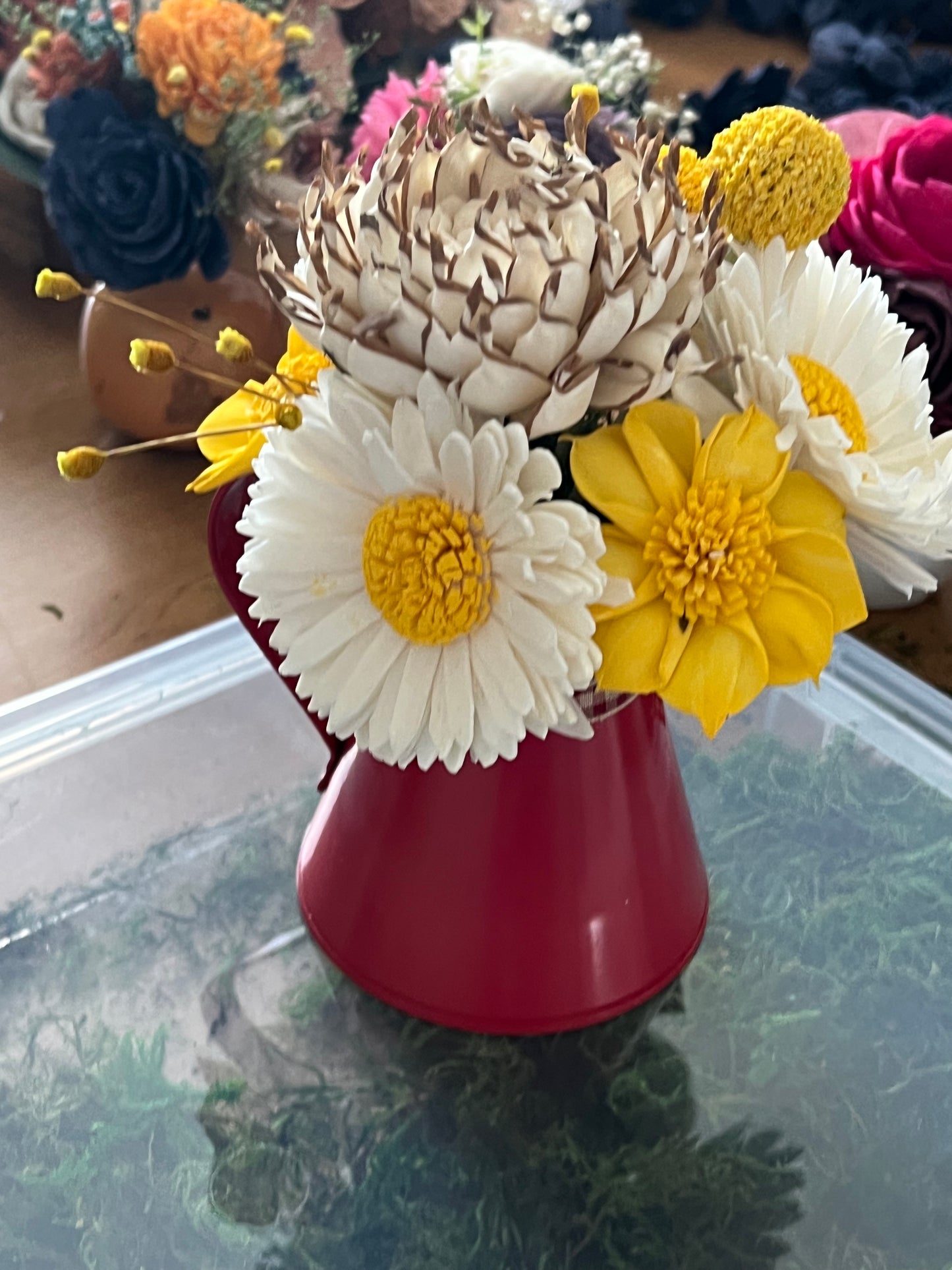 Hand Painted Sola Wood Flower Assortment, Sunshine Collection (24 Count)