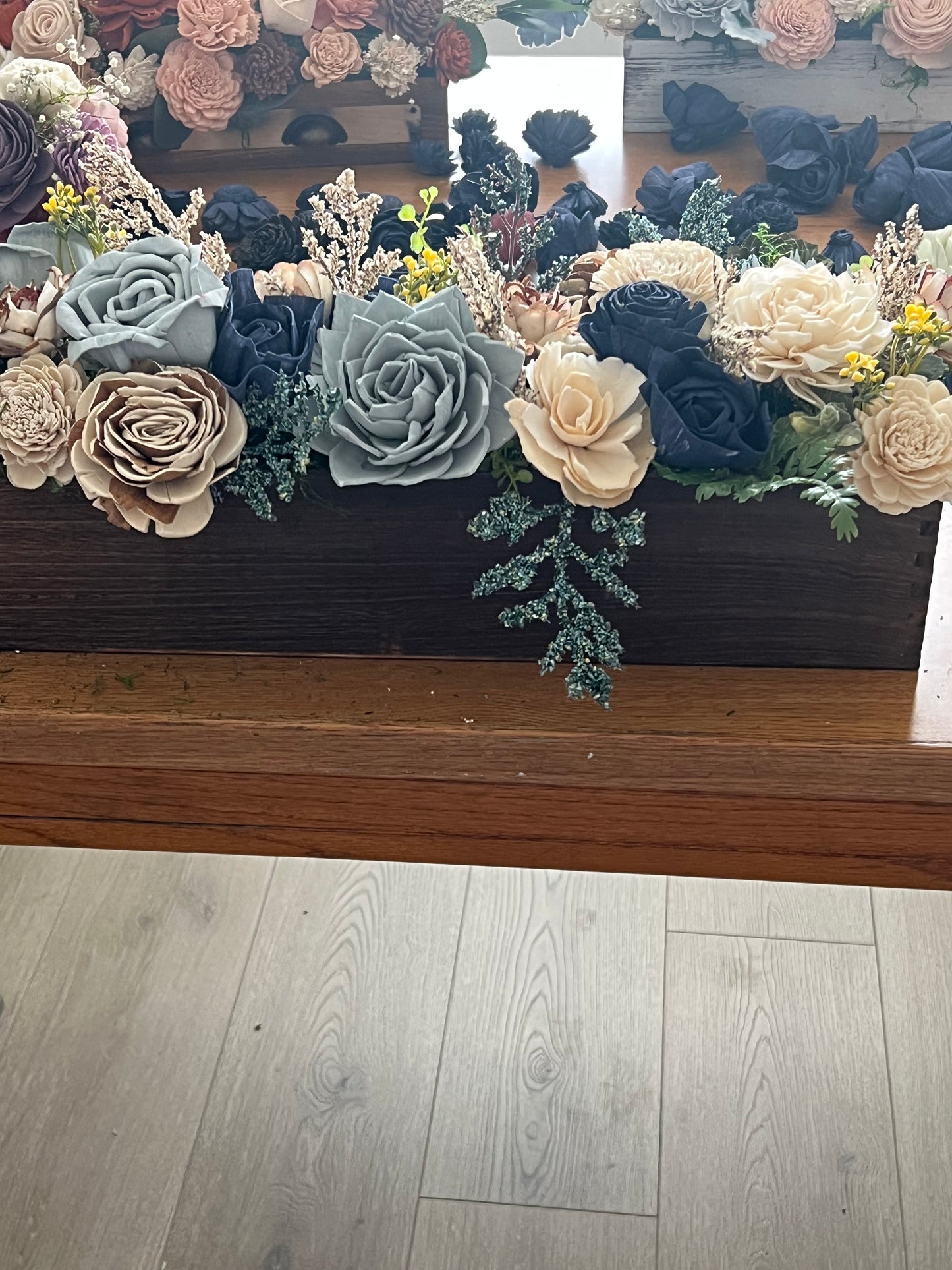 Hand-Painted Sola Wood Flower Assortment – Blue Collection (24 Count)
