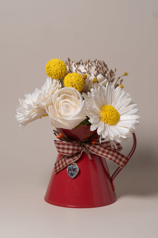 Daisy in Red Pitcher