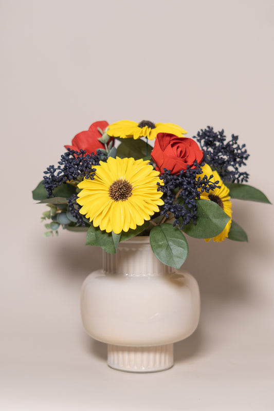Sunflower & Red Rose
